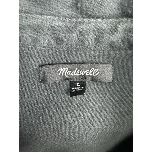 Madewell Shacket Women's Large Black Button Up Shirt Pockets Collared - Picture 2 of 7